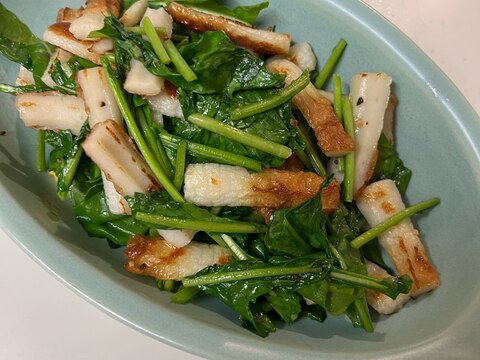 ちくわとルッコラの炒め物